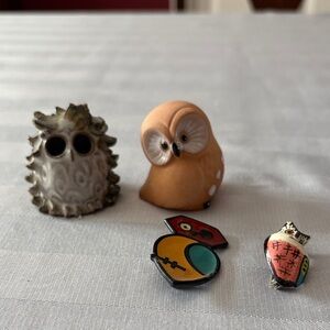 Cute Owl Figurines and pins
